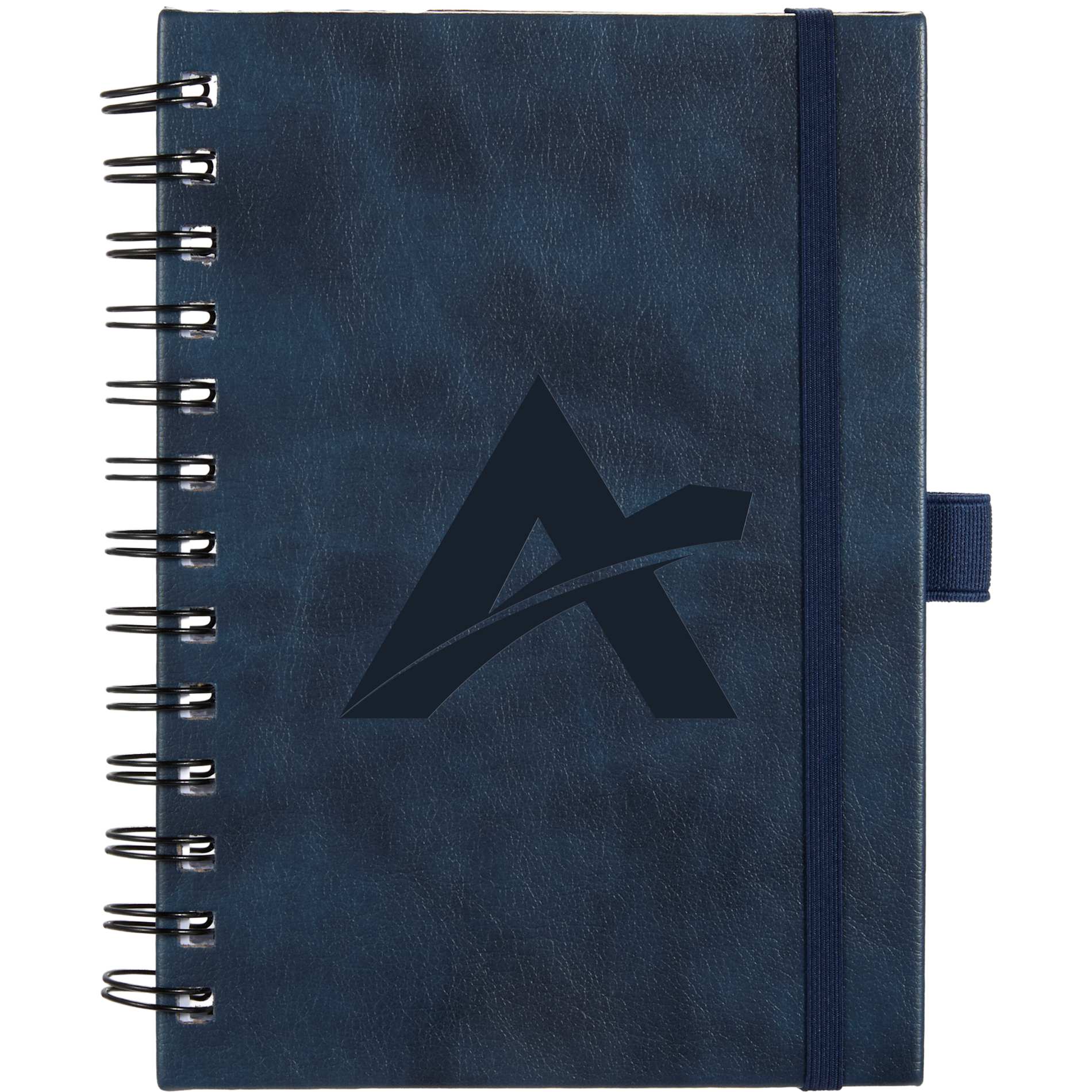 Front View of Blue 5” x 7” FSC® Recycled Morano Spiral Journal