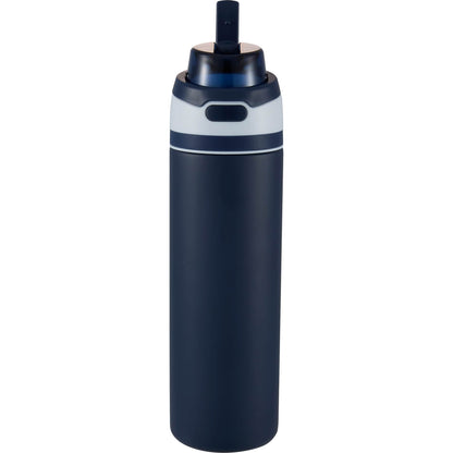 Front View of Blue Elvin 28oz Recycled Stainless Flip Straw Bottle plain