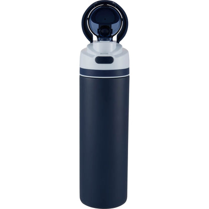 Front View of Blue Elvin 28oz Recycled Stainless Flip Straw Bottle plain