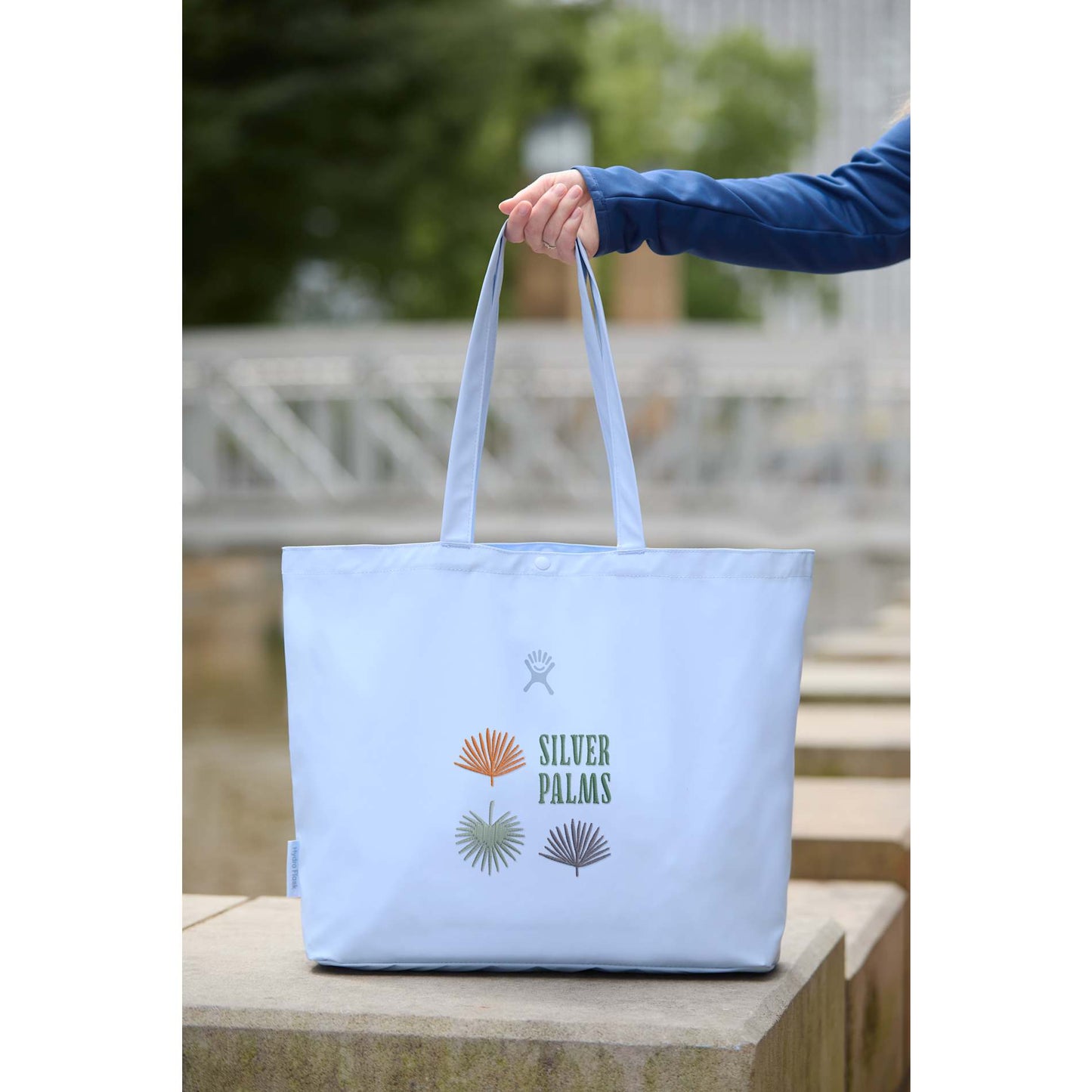 Front View of Blue Hydro Flask® Tag Along Tote