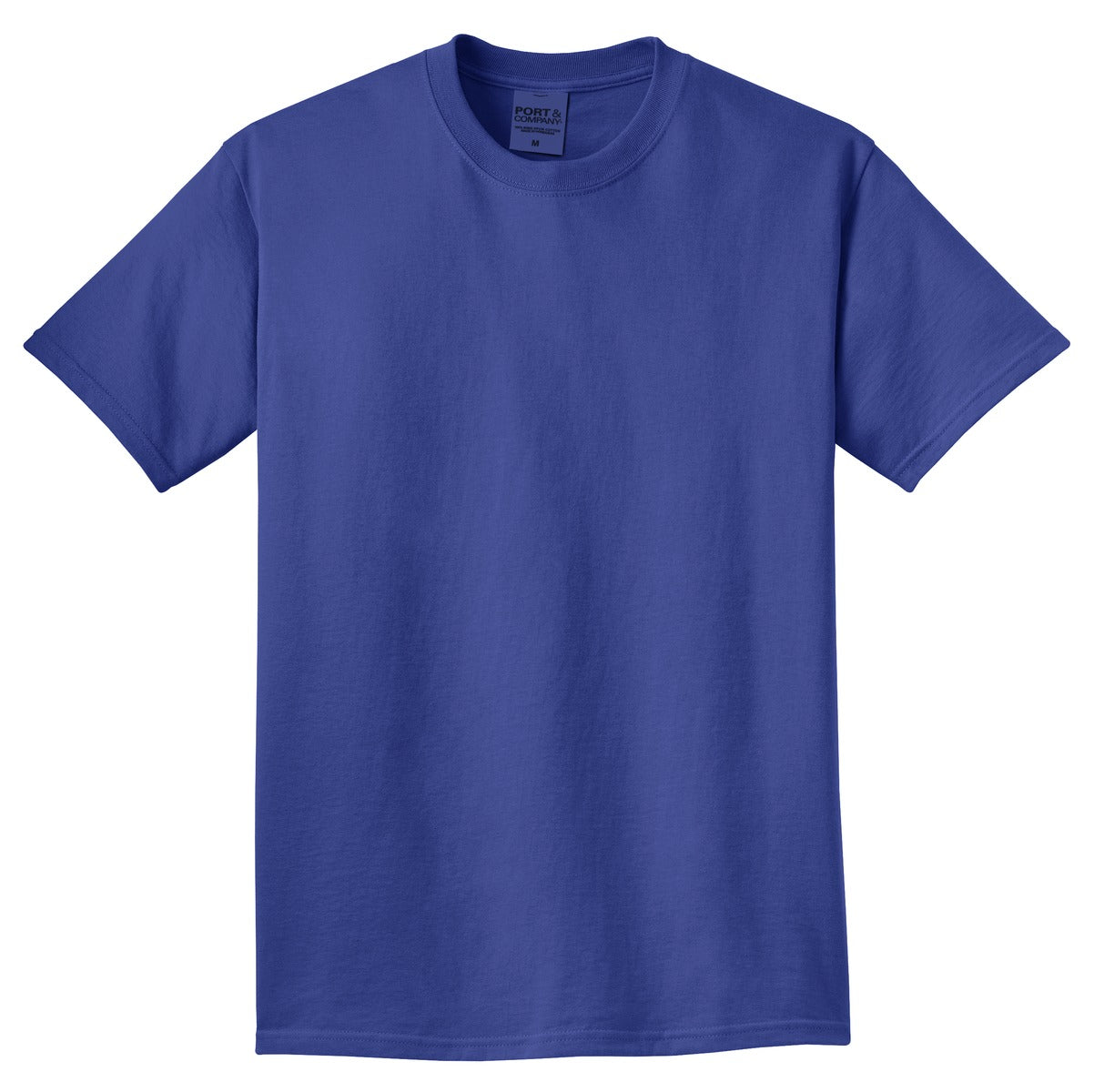 Front View of Blue Iris Port & Co Beach Wash Garment-Dyed Tee. PC099