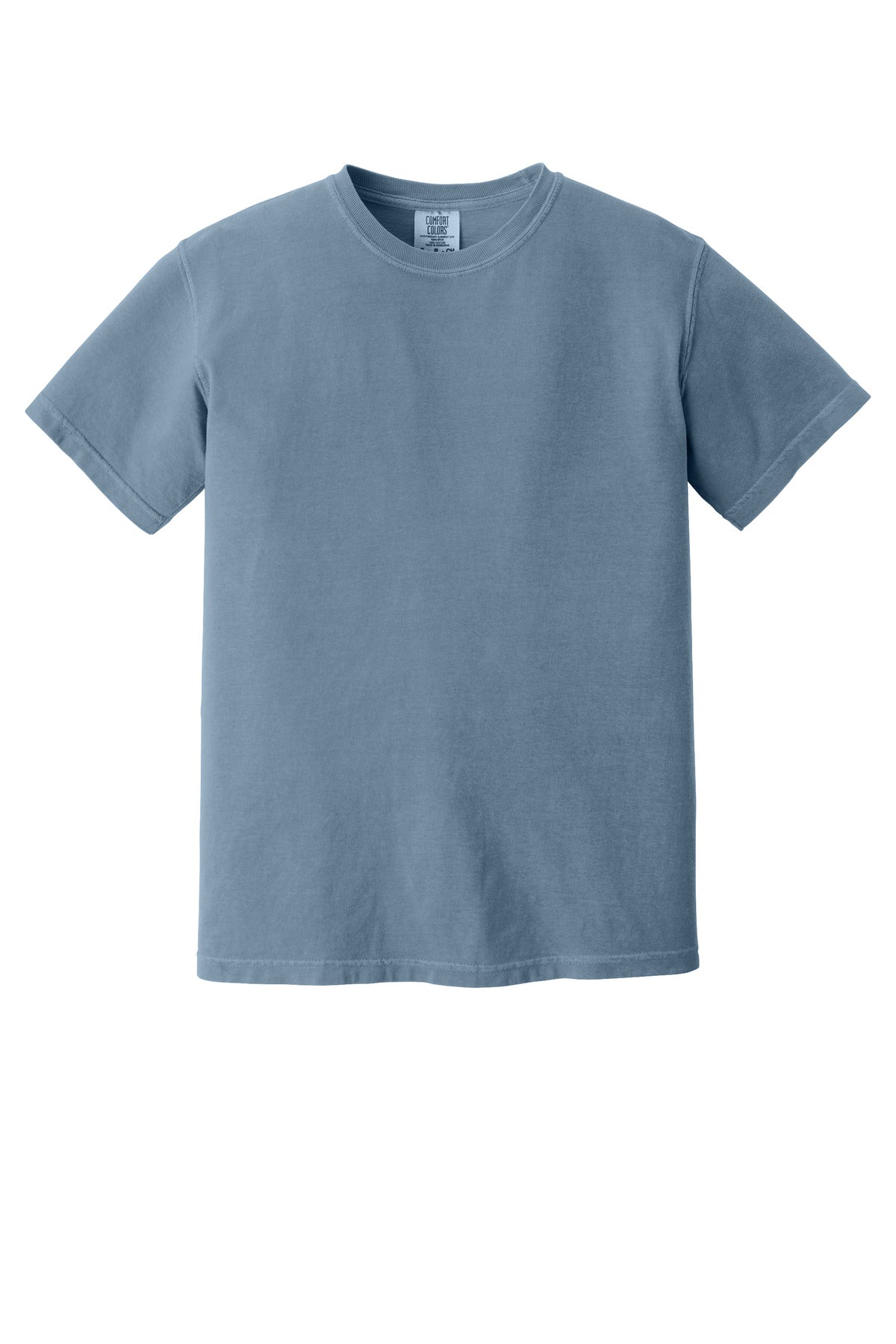 Front View of Blue Jean COMFORT COLORS Heavyweight Ring Spun Tee. 1717