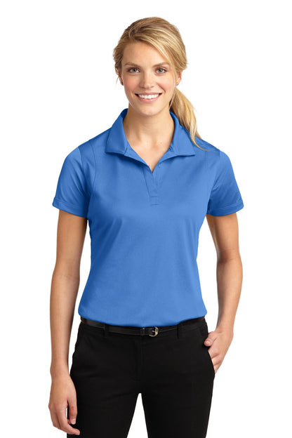 Front View of Blue Lake Sport-Tek Women's Micropique Sport-Wick Polo. LST650