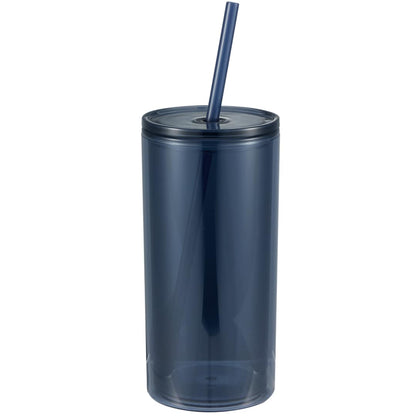 Front View of Blue Marly Recycled Acrylic Tumbler 16oz plain