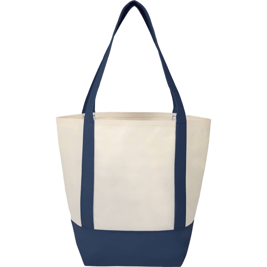 Front View of Blue Mini Non Woven LighthouseTote plain