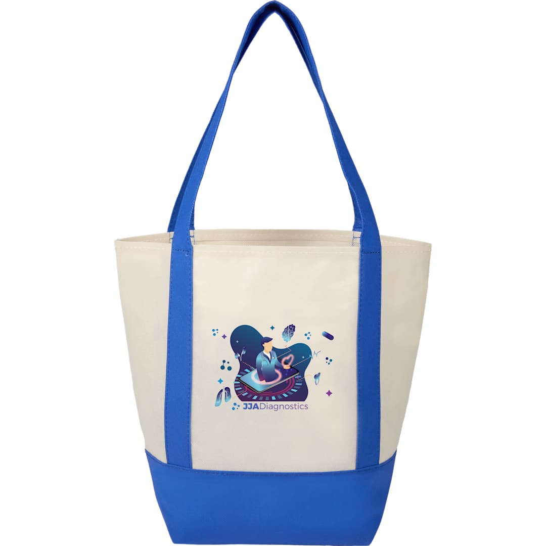 Front View of Blue Mini Non Woven LighthouseTote