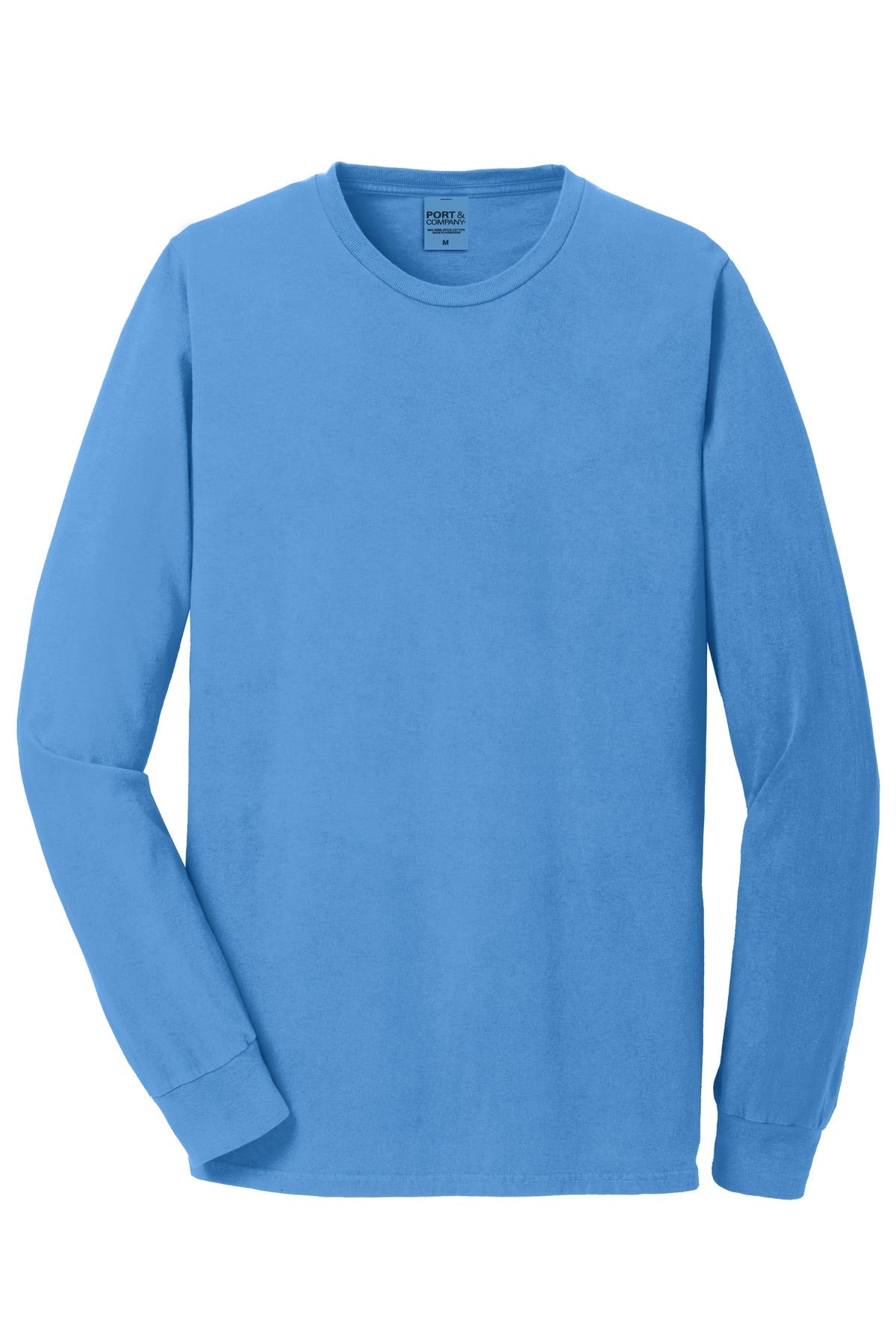 Front View of Blue Moon Port & Co Beach Wash Garment-Dyed Long Sleeve Tee PC099LS