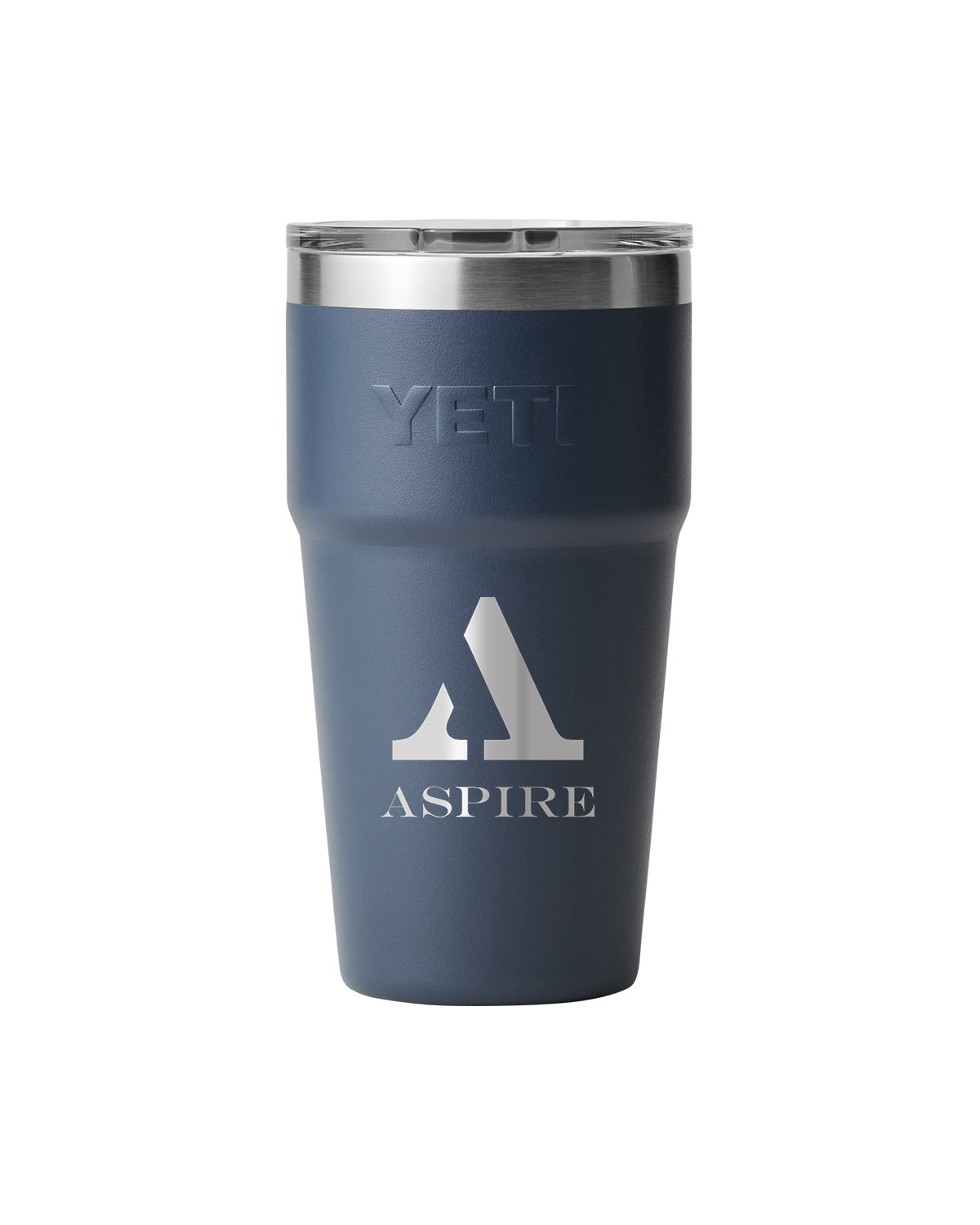 Front View of Blue-Navy Rambler® 20 oz Stackable Cup with MagSlider™ Lid