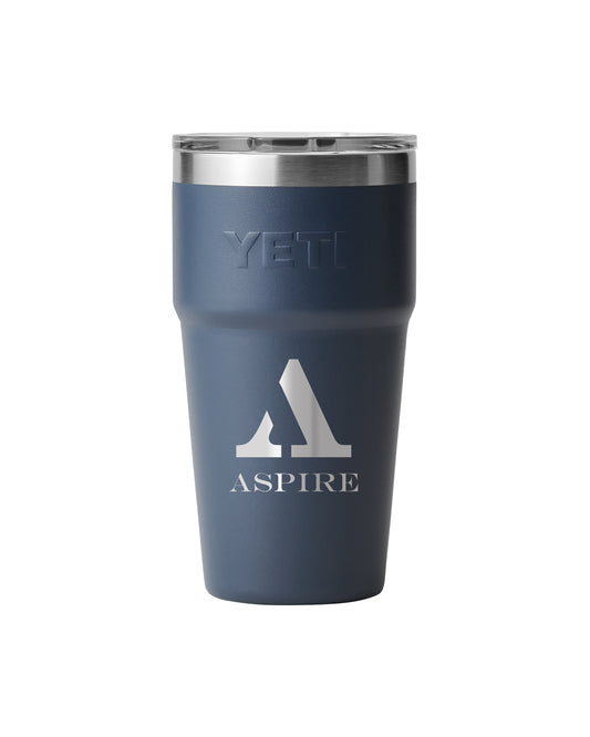 Front View of Blue-Navy Rambler® 20 oz Stackable Cup with MagSlider™ Lid