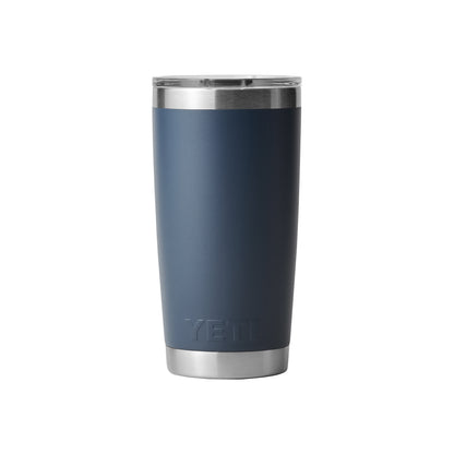 Front View of Blue-Navy Rambler® 20 oz Tumbler MagSlider™ Lid plain