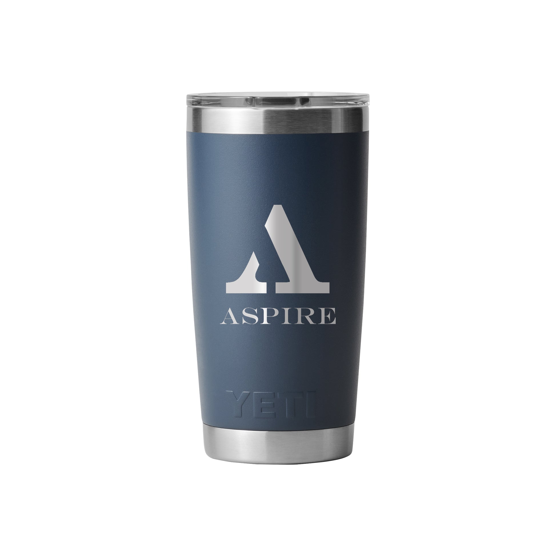 Front View of Blue-Navy Rambler® 20 oz Tumbler MagSlider™ Lid