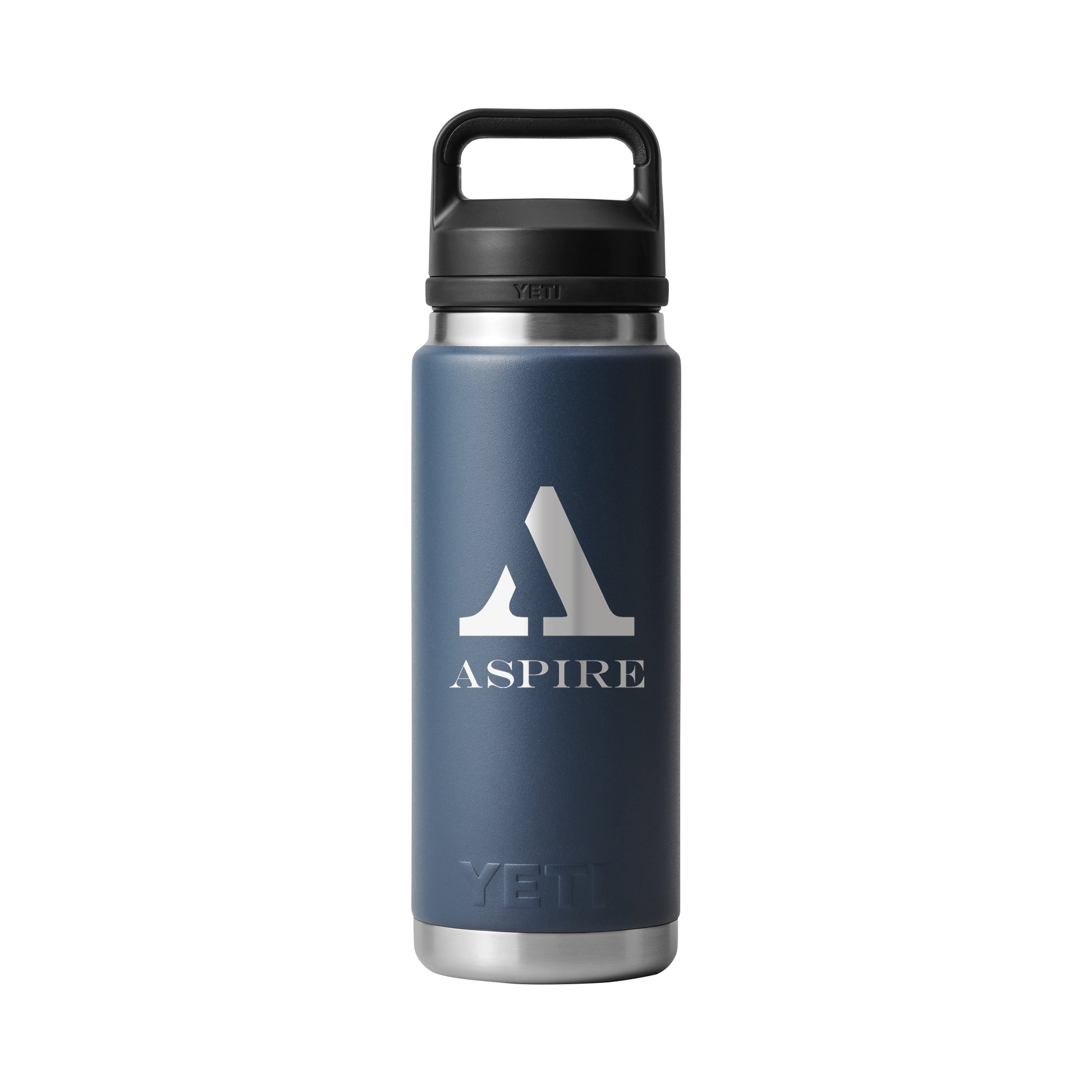 Front View of Blue-Navy Rambler® 26 oz Water Bottle with Chug Cap