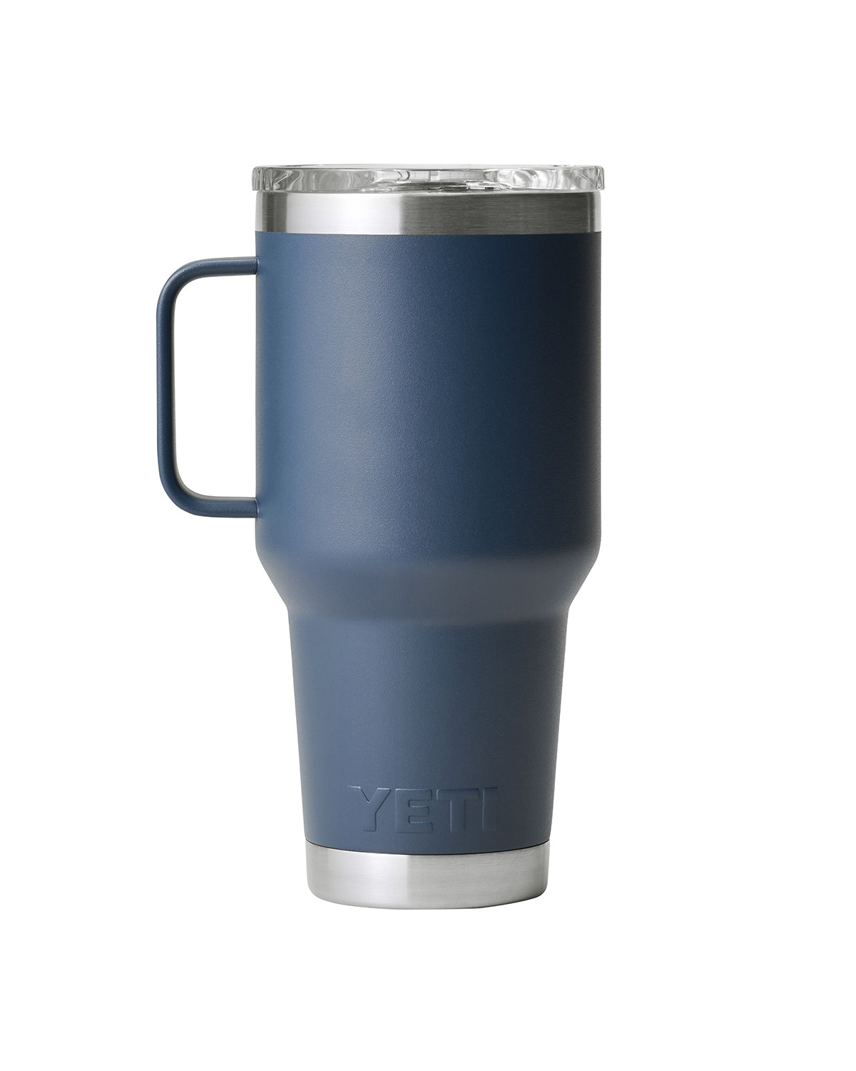 Front View of Blue-Navy Rambler® 30 oz Travel Mug with StrongHold™ Lid plain