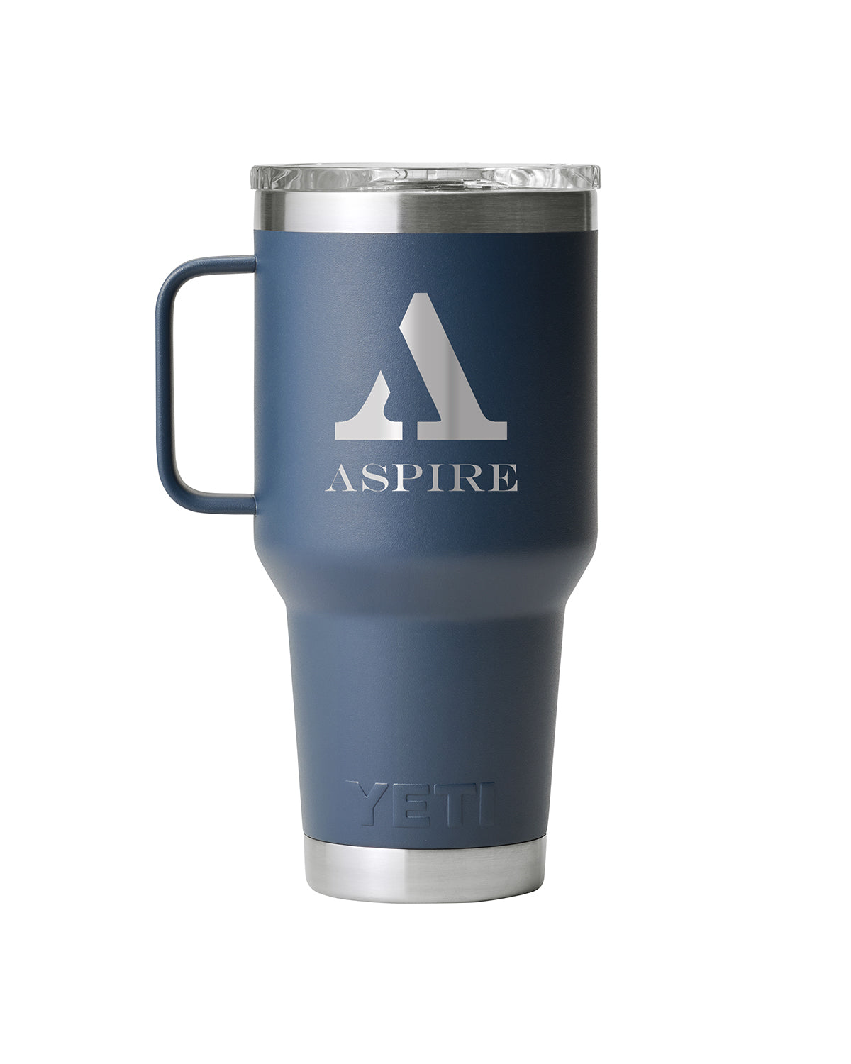 Front View of Blue-Navy Rambler® 30 oz Travel Mug with StrongHold™ Lid