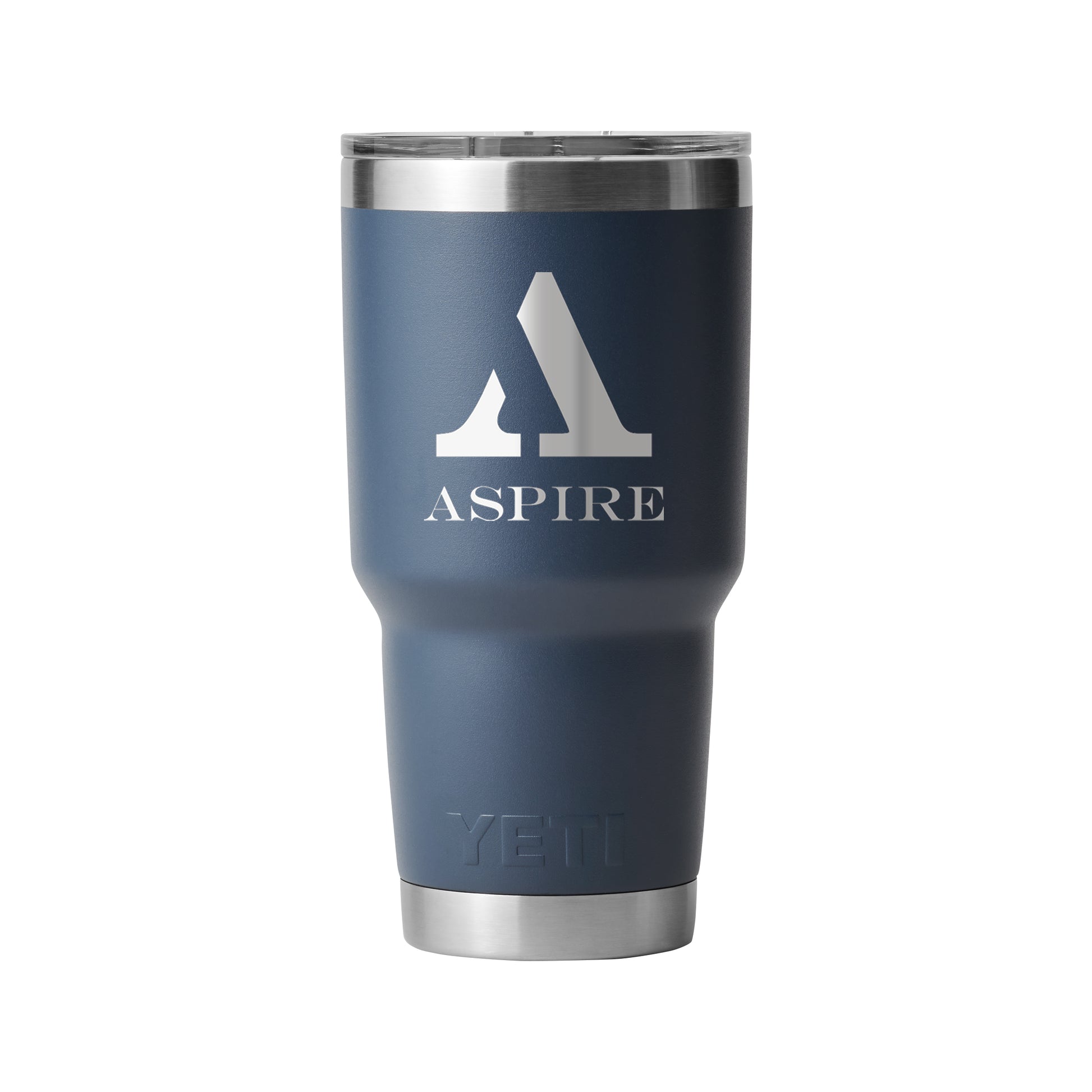 Front View of Blue-Navy Rambler® 30 oz Tumbler with MagSlider™ Lid