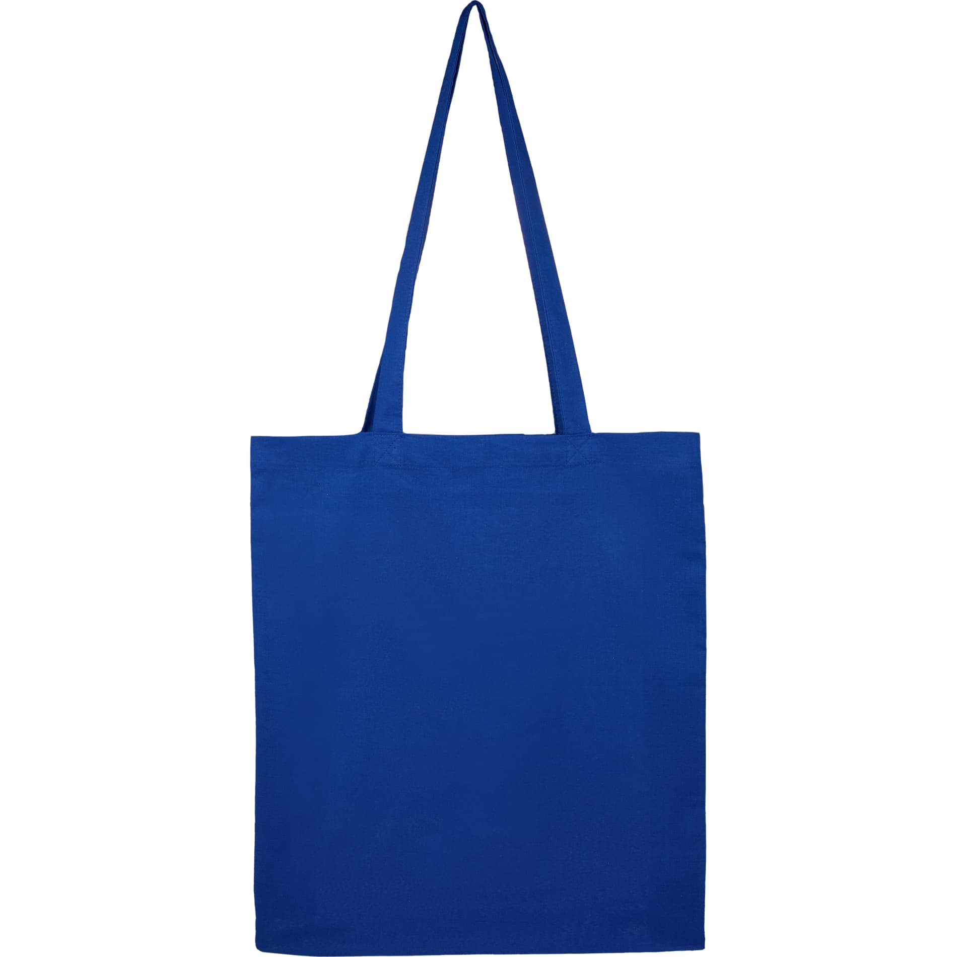 Front View of Blue Organic 4oz Cotton Tote plain