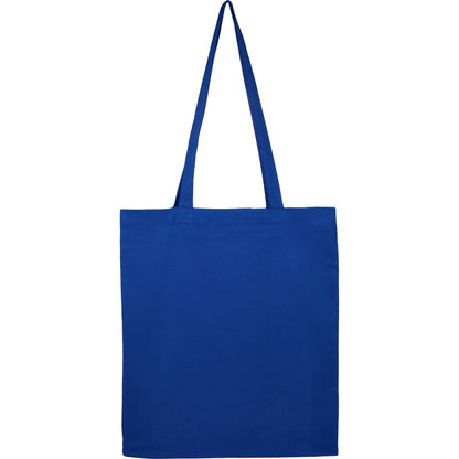 Front View of Blue Organic 4oz Cotton Tote plain