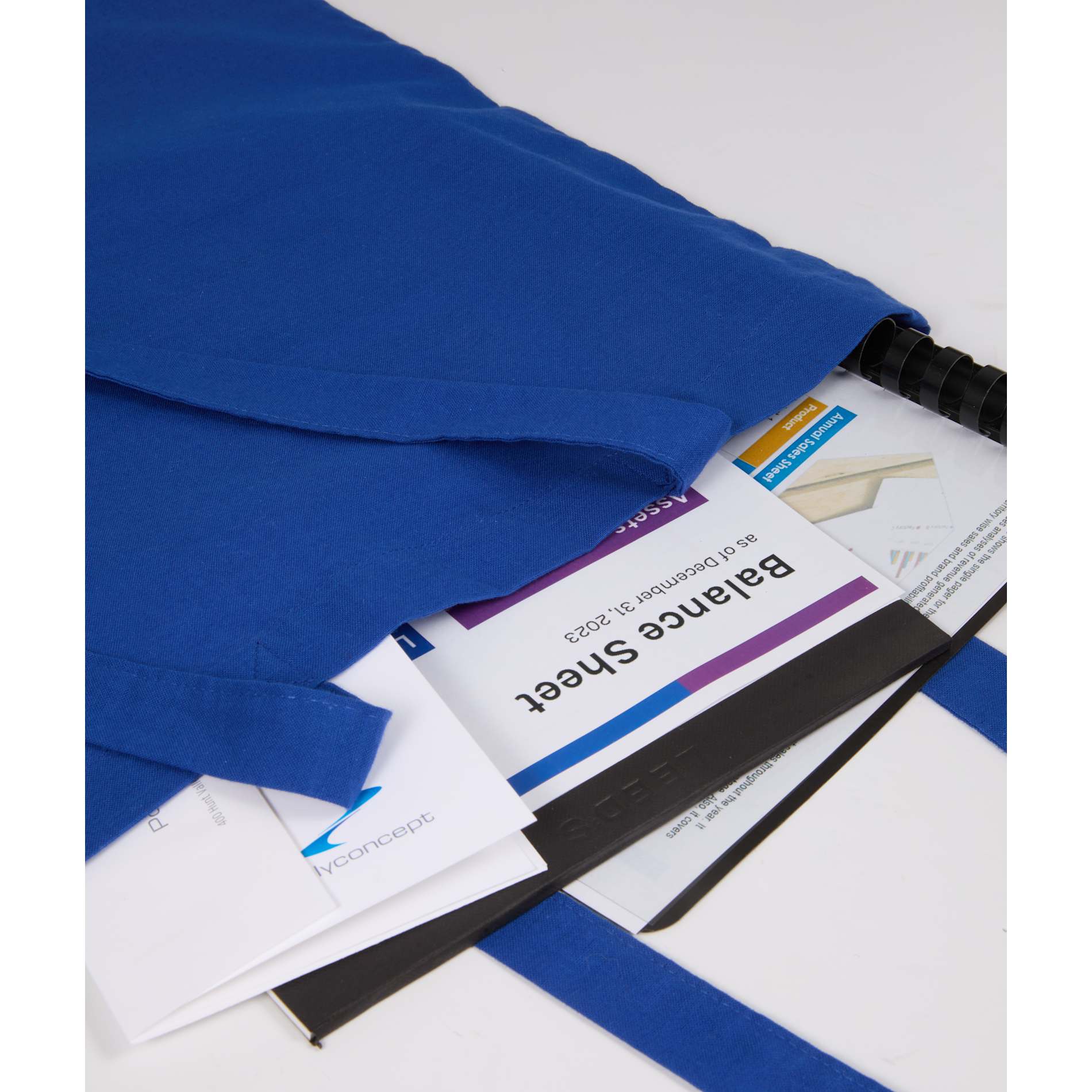 Front View of Blue Organic 4oz Cotton Tote