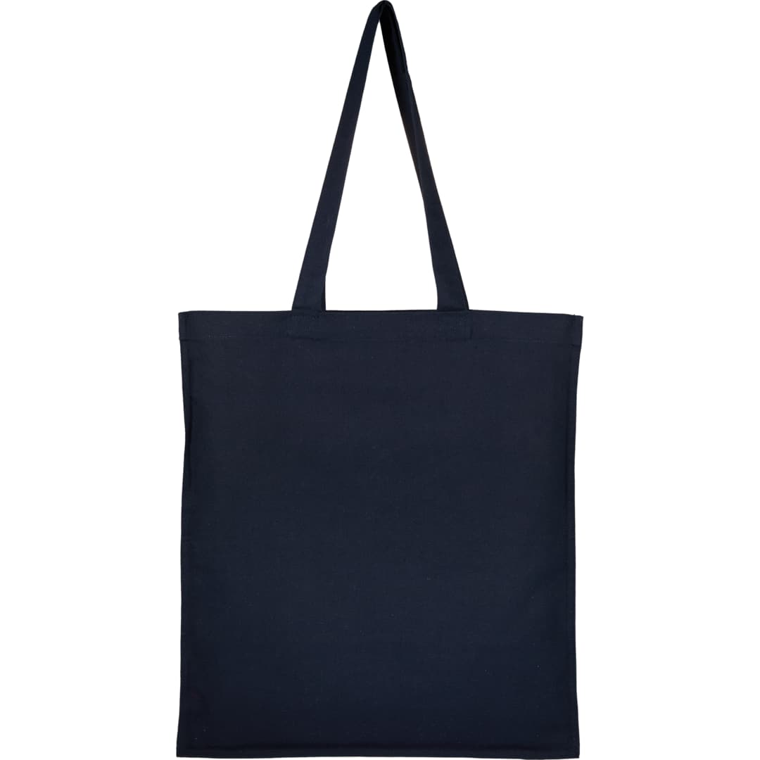 Front View of Blue Organic 8oz Cotton Double Stitch Tote plain