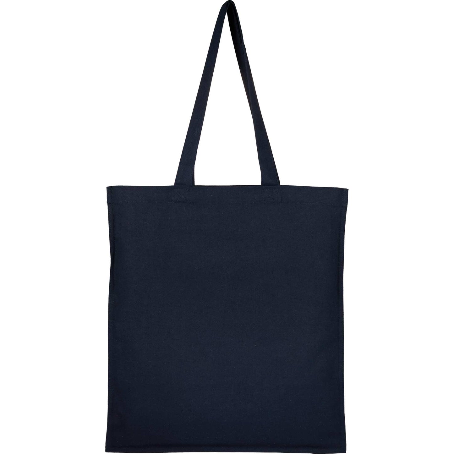 Front View of Blue Organic 8oz Cotton Double Stitch Tote plain