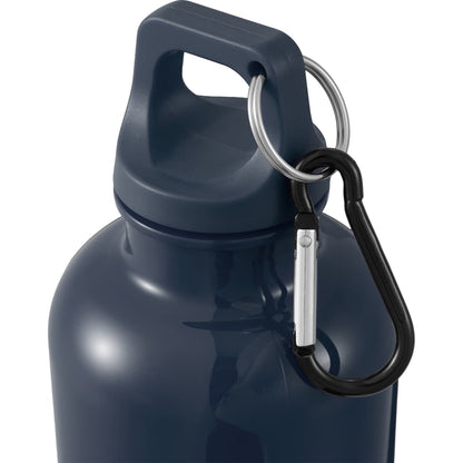 Front View of Blue Race 25oz  Recycled Bottle with Carabiner