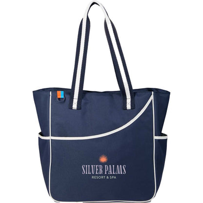 Front View of Blue Retro Sport Multipurpose Tote