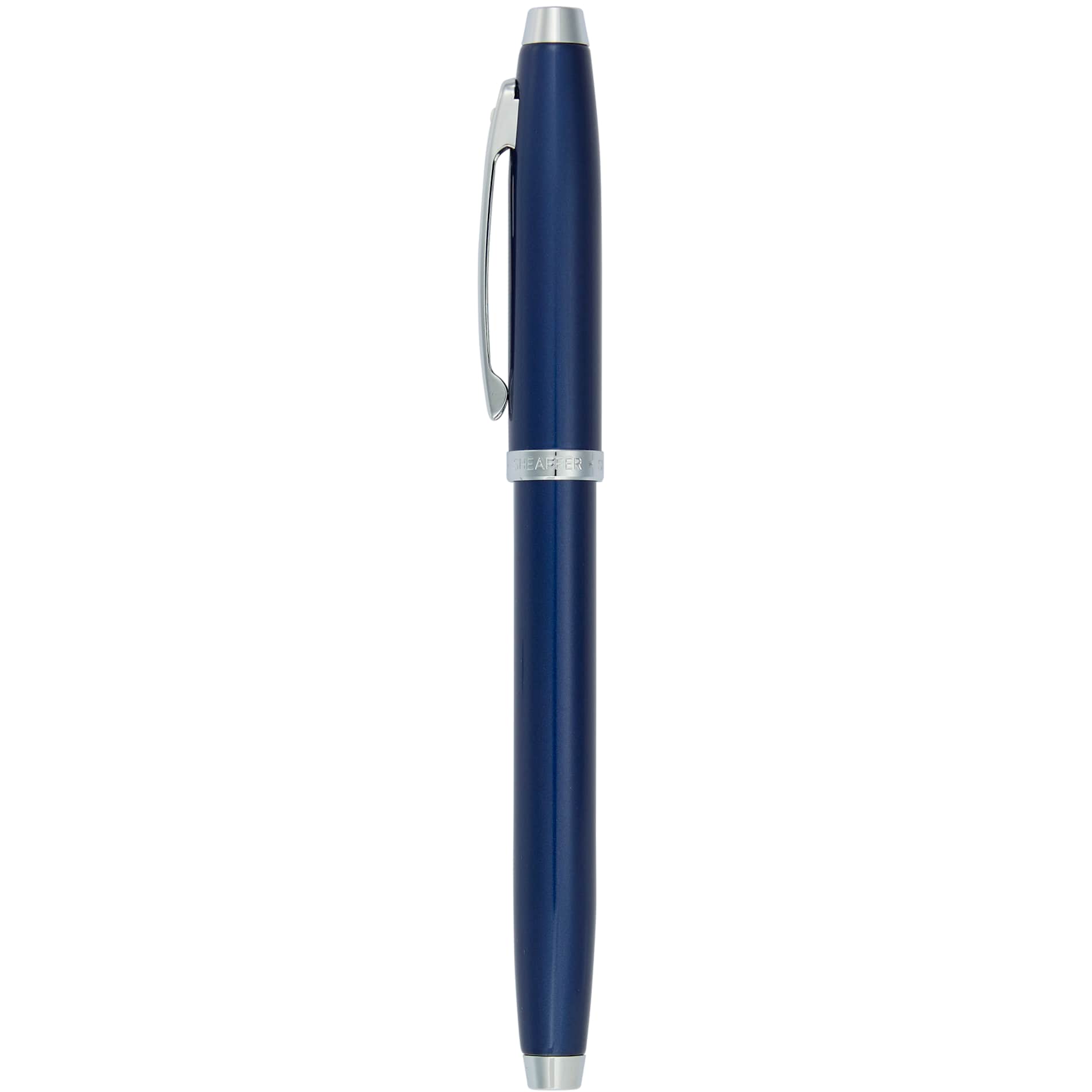 Front View of Blue Sheaffer® 100 Glossy Lacquer Roller Ball plain