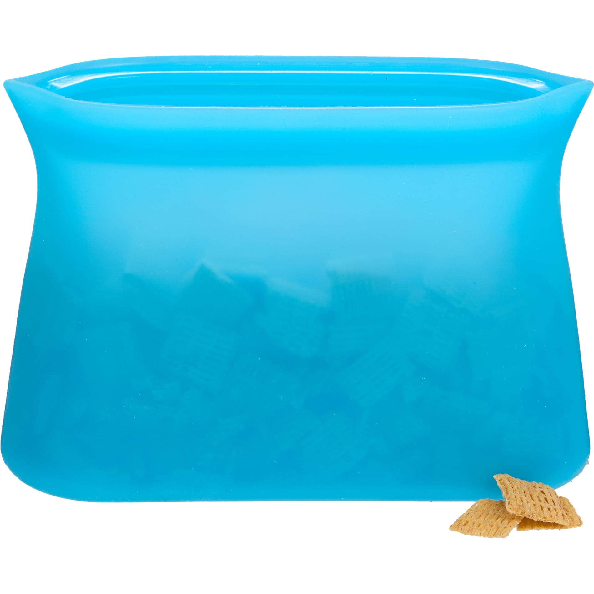 Front View of Blue Zili Silicone Food Storage Bag 16oz plain