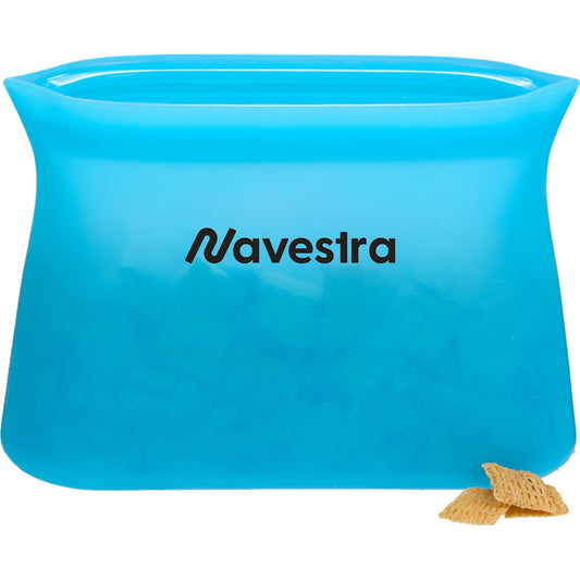Front View of Blue Zili Silicone Food Storage Bag 16oz