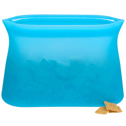 Front View of Blue Zili Silicone Food Storage Bag 16oz