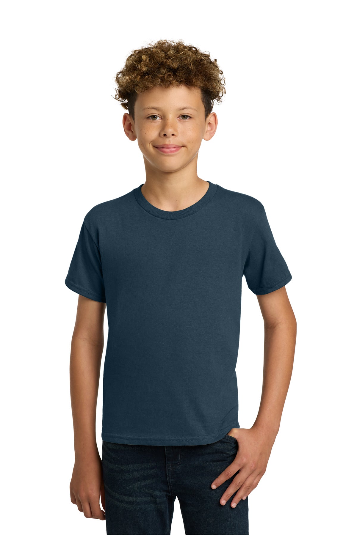 Front View of BlueDusk Gildan - Youth Heavy Cotton 100% Cotton T-Shirt. 5000B