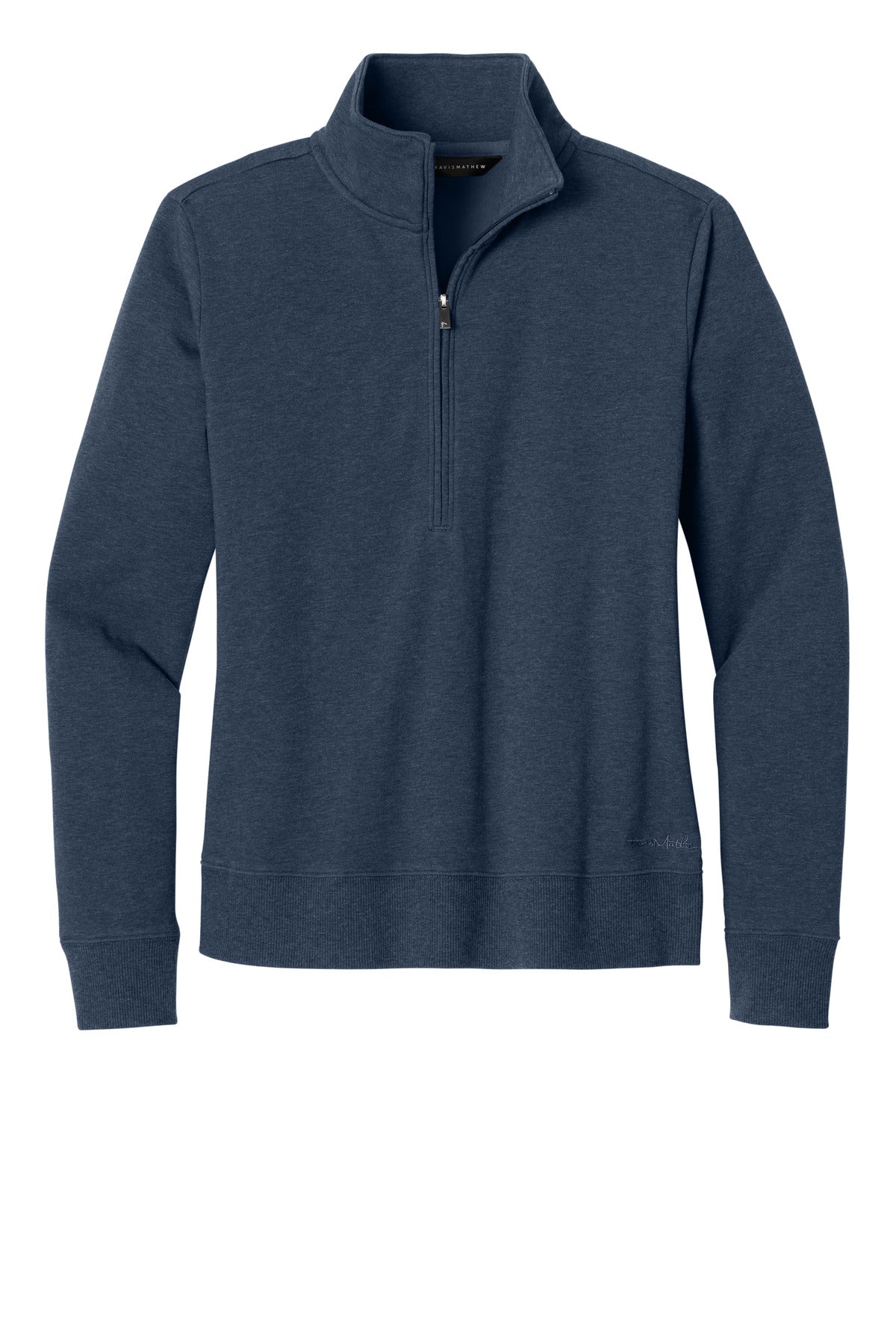 Front View of BlueHthr TravisMathew Women's Ocean Villa 1/4-Zip TMA41428