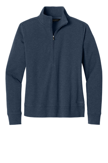 Front View of BlueHthr TravisMathew Women's Ocean Villa 1/4-Zip TMA41428