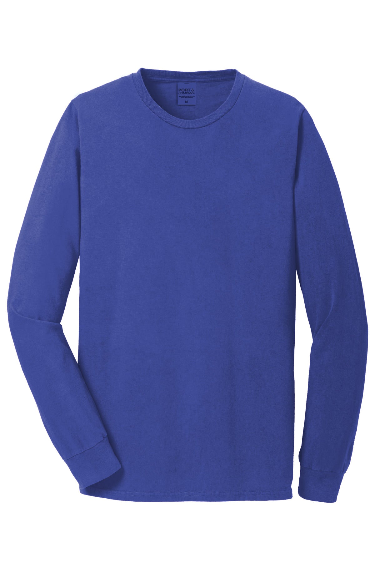 Front View of BlueIris Port & Co Beach Wash Garment-Dyed Long Sleeve Tee PC099LS