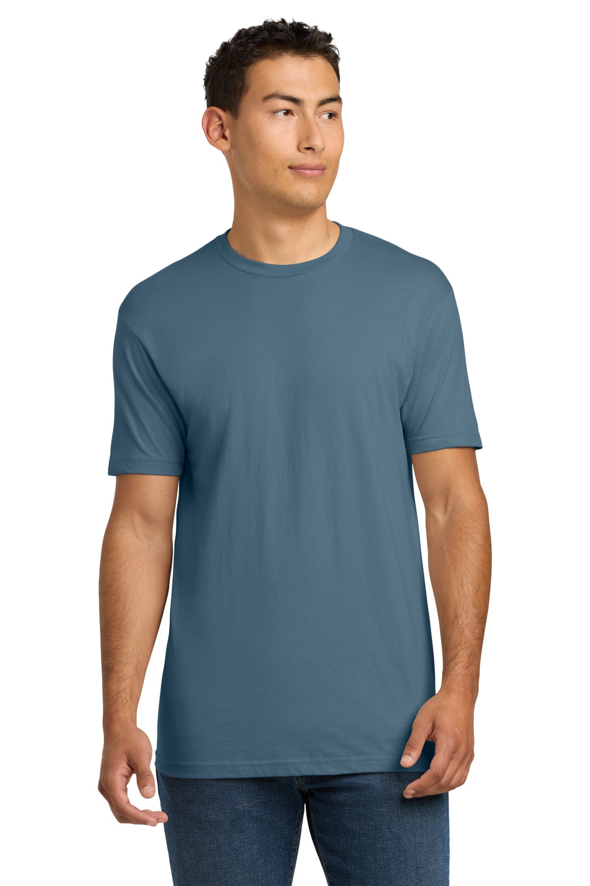 Front View of BlueJean Next Level Apparel Adult Cotton Tee. NL3600