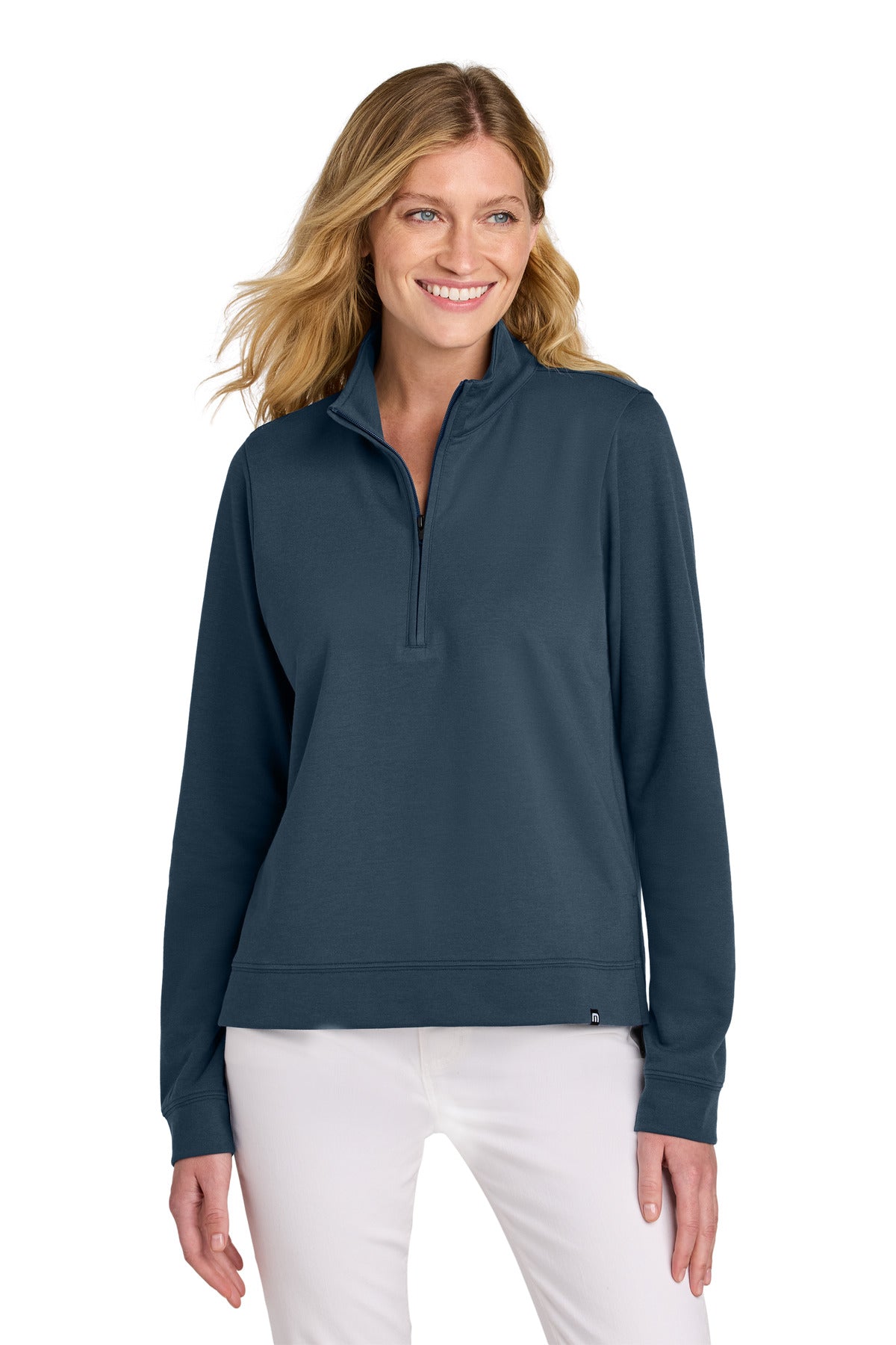 Front View of BlueNights TravisMathew Women's Coveside 1/2-Zip TM1LD007