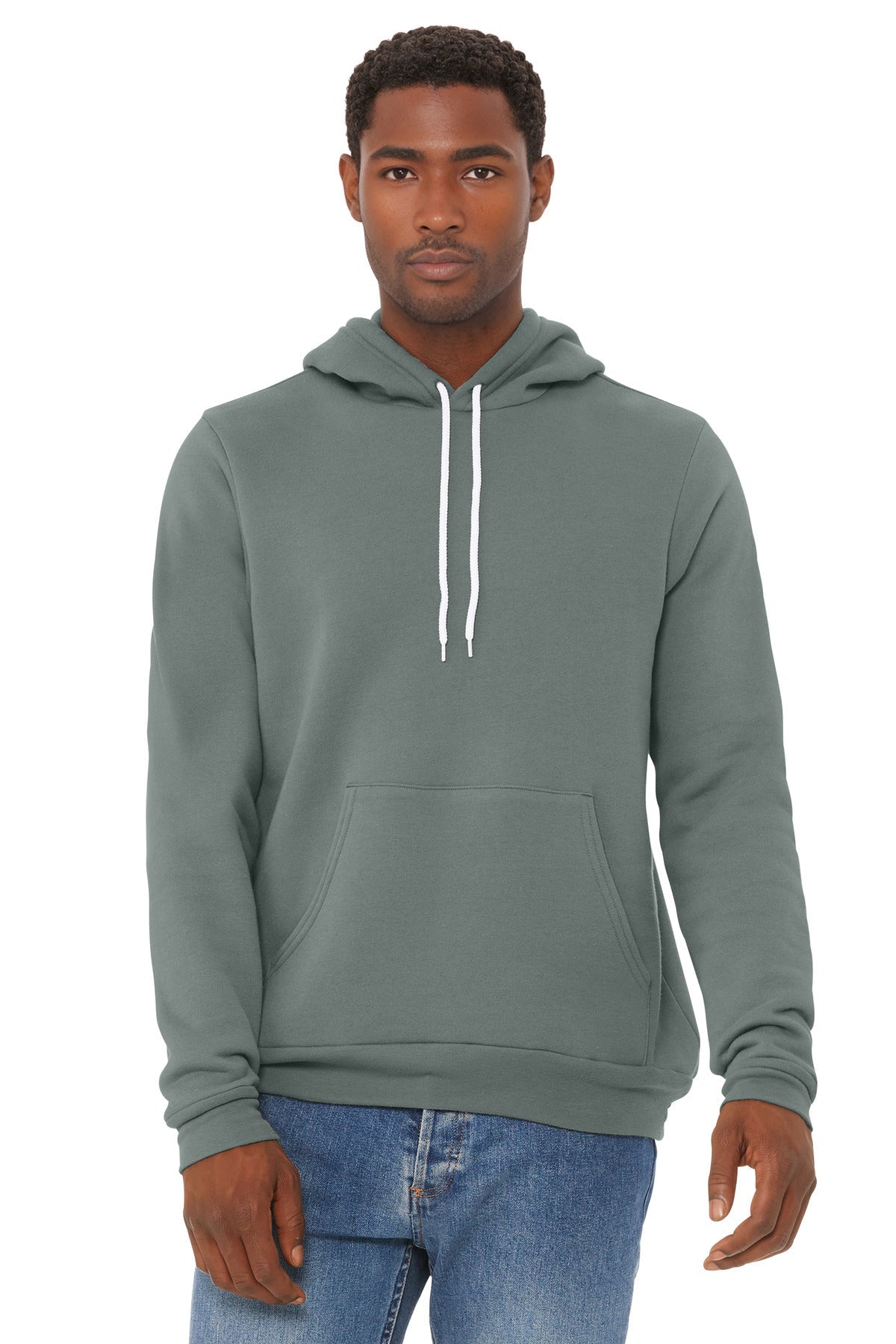 Front View of BlueStorm BELLA+CANVAS Unisex Sponge Fleece Pullover Hoodie. BC3719