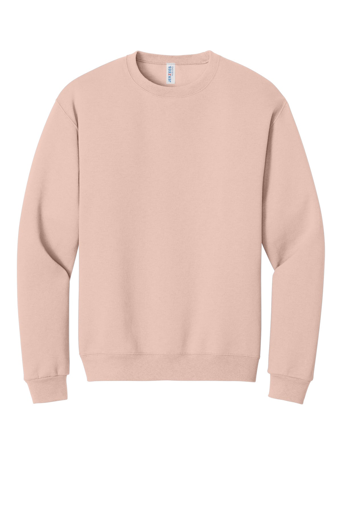 Front View of BlushPink Jerzees - NuBlend Crewneck Sweatshirt. 562M