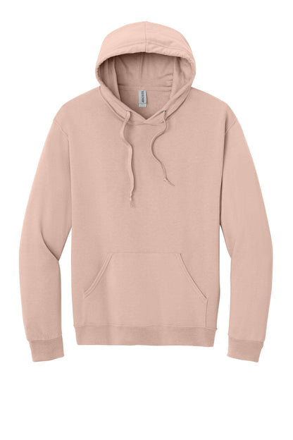 Front View of BlushPink Jerzees Ultimate Unisex CVC Ring Spun Hooded Sweatshirt IC49M