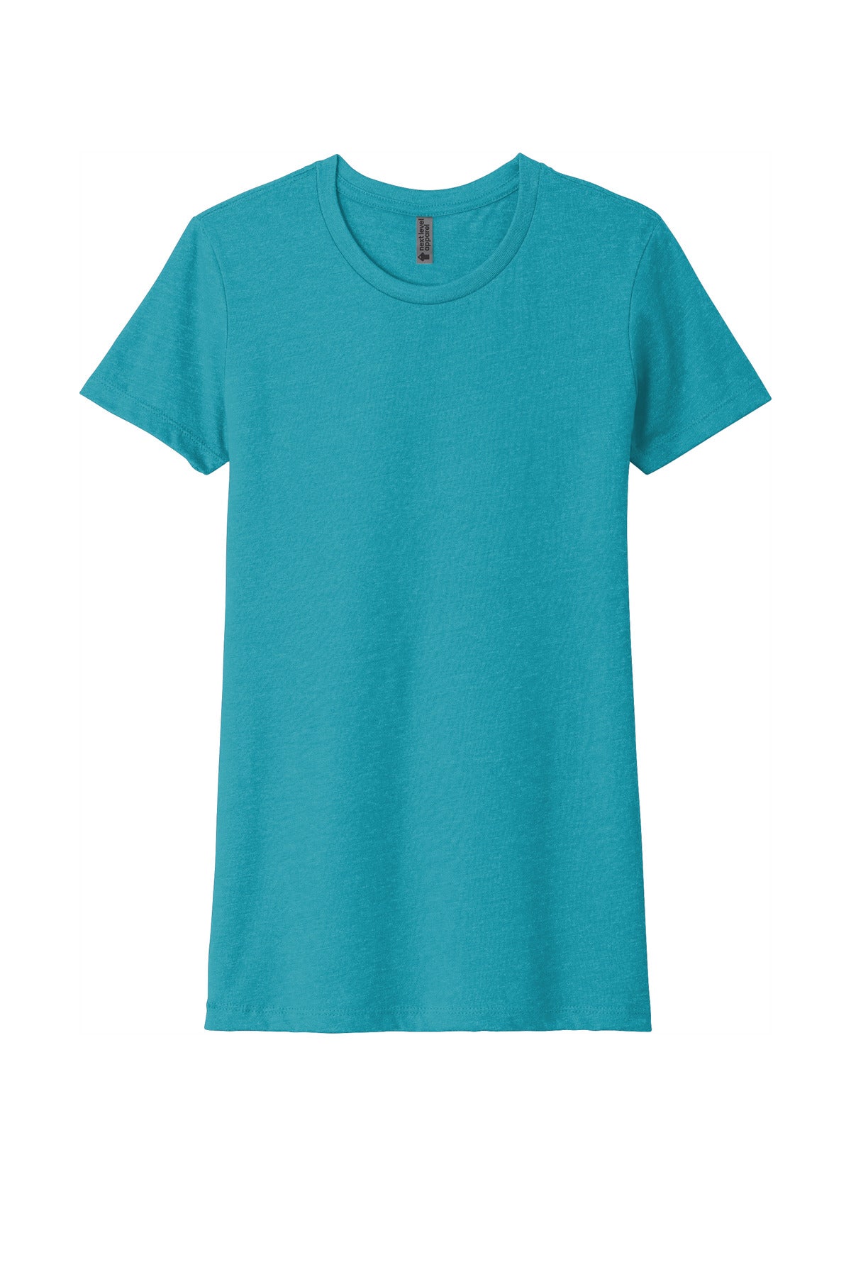 Front View of BondiBlue Next Level Apparel Women's CVC Tee. NL6610