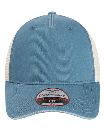Front View of Breaker Blue/ Stone The Gambit Mesh Back Cap - X240M