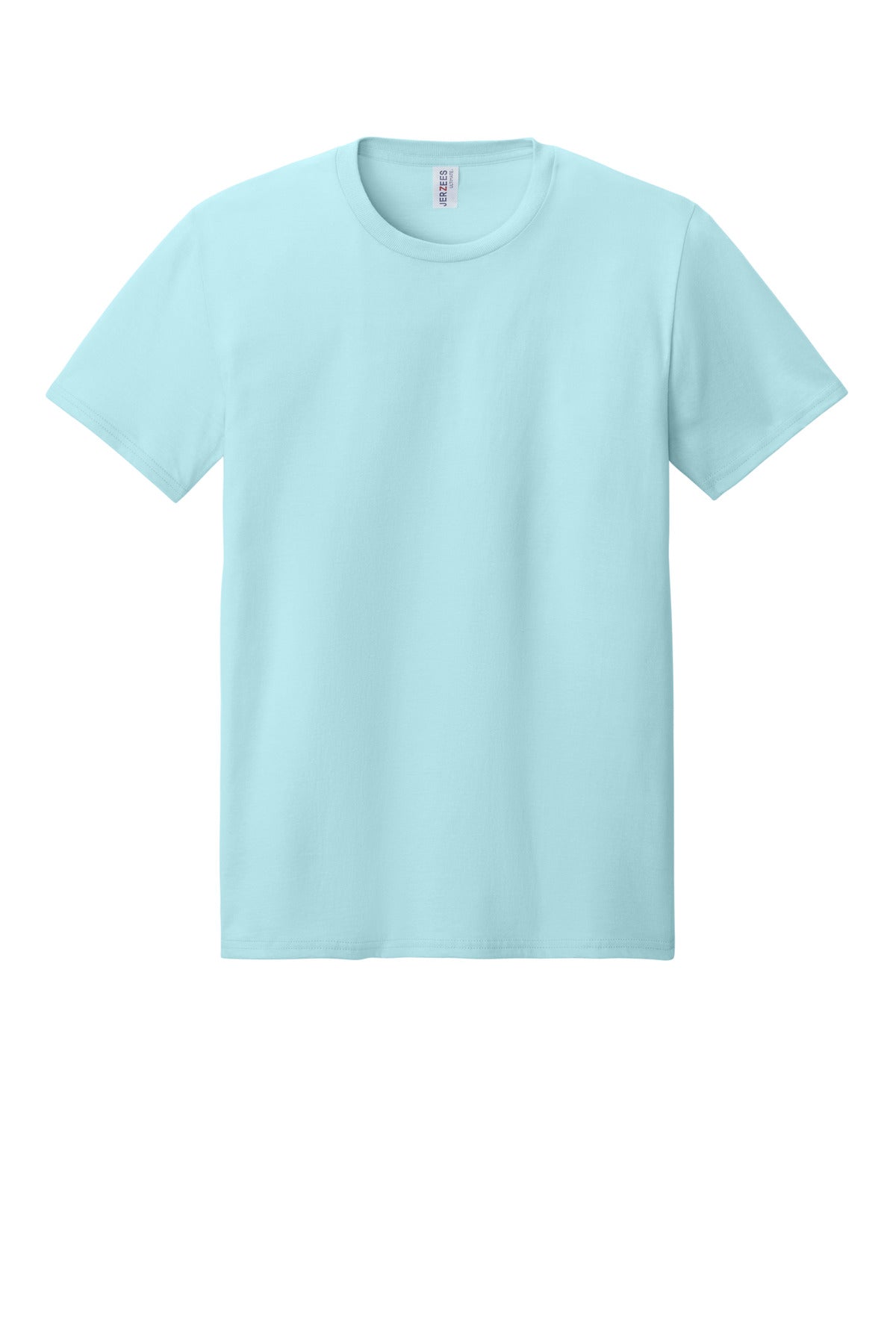 Front View of BreezyBlue Jerzees Ultimate Unisex Ring Spun T-Shirt IC46M
