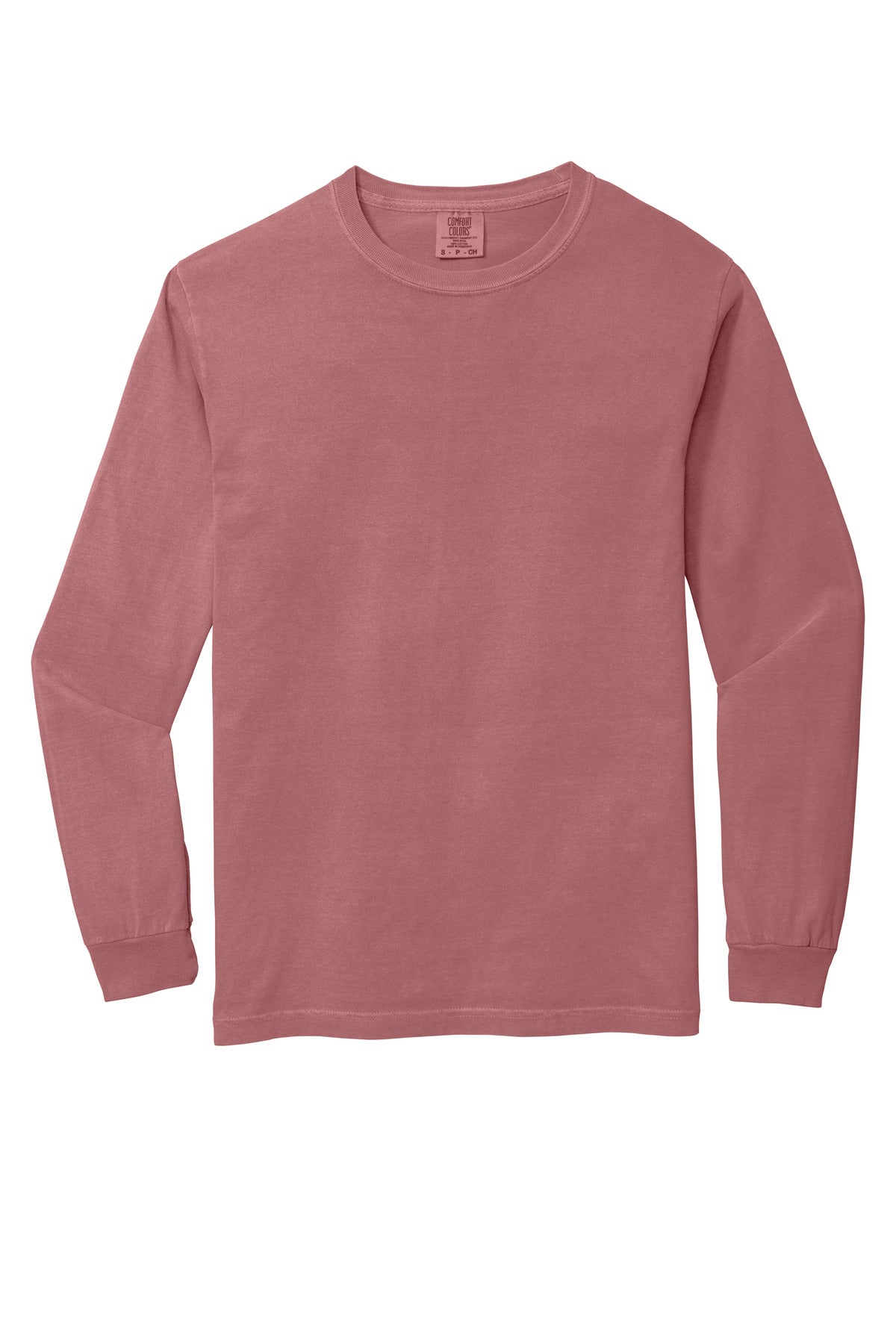 Front View of Brick COMFORT COLORS Heavyweight Ring Spun Long Sleeve Tee. 6014