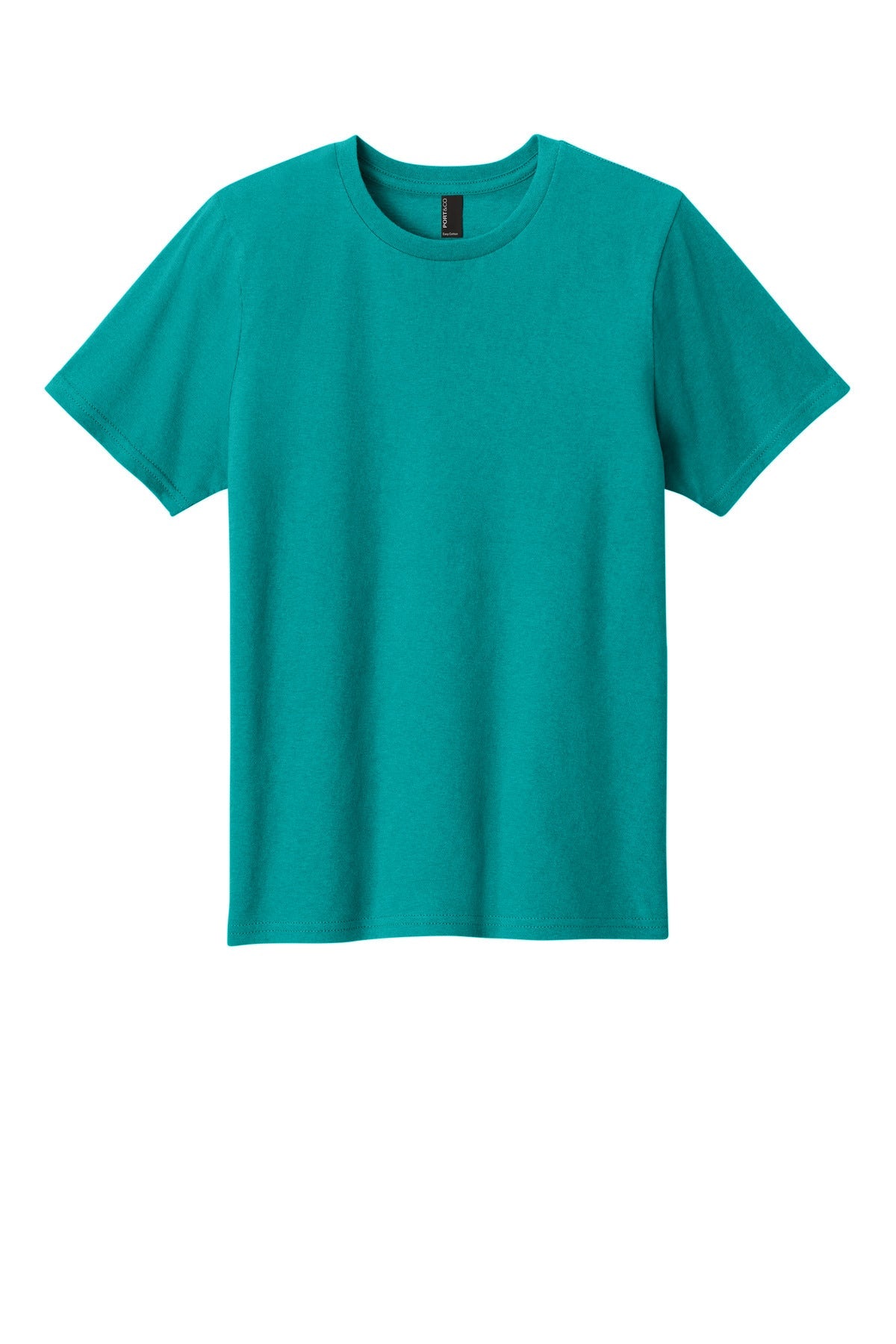 Front View of BrightAqua Port & Co Youth Easy Cotton Tee PC43Y