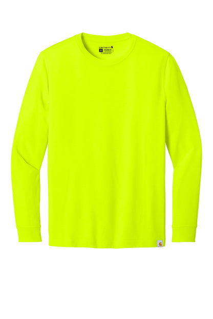 Front View of BriteLime Carhartt Long Sleeve T-Shirt CT106921
