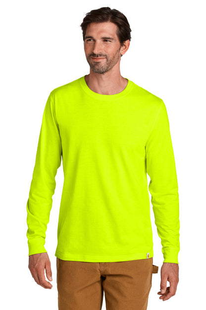 Front View of BriteLime Carhartt Long Sleeve T-Shirt CT106921