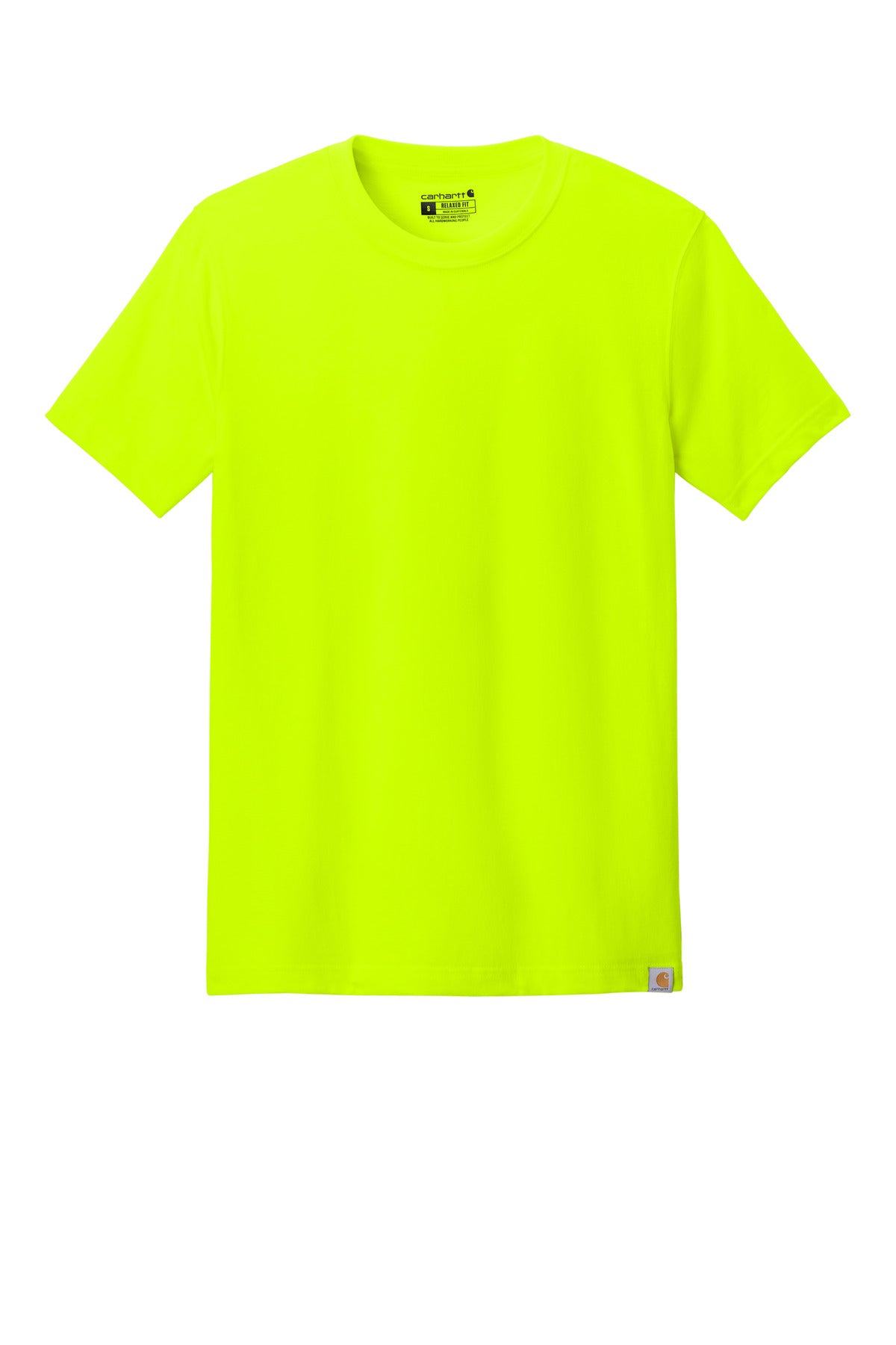 Front View of BriteLime Carhartt Short Sleeve T-Shirt CT106020