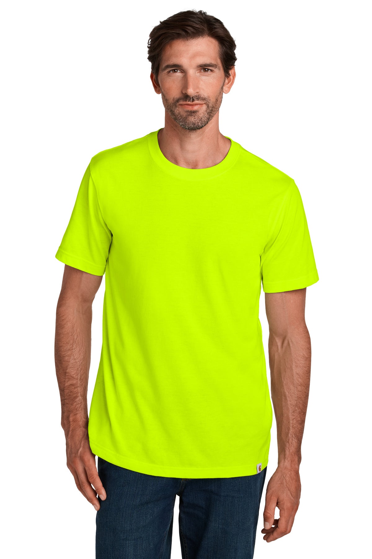 Front View of BriteLime Carhartt Short Sleeve T-Shirt CT106020