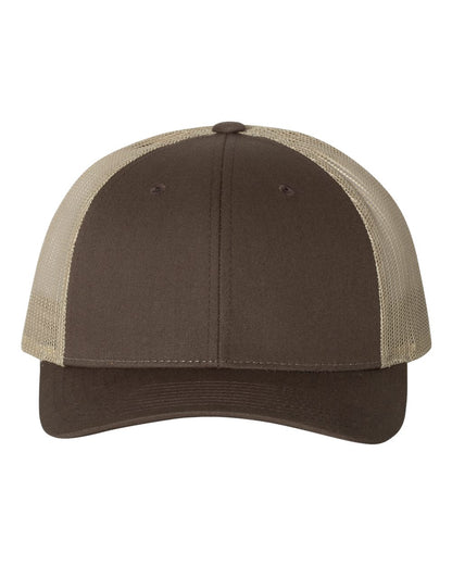 Front View of Brown/ Khaki Low Pro Trucker Cap - 115