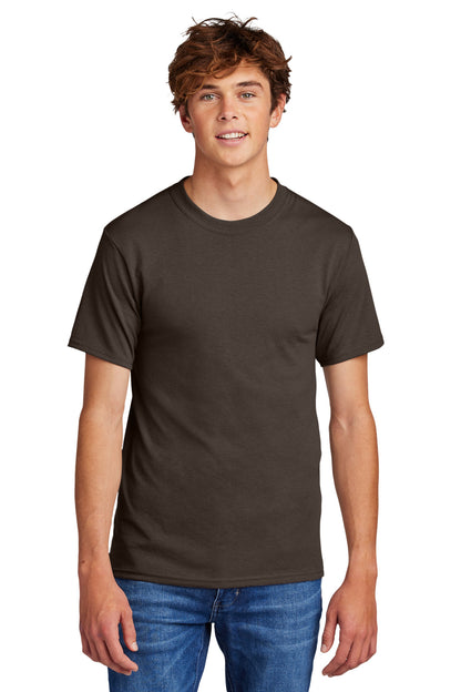 Front View of Brown Port & Co Core Blend Tee. PC55